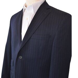 Ted Baker Endurance Navy Pinstripe Blazer 38S 100% Wool Modern Suit Jacket